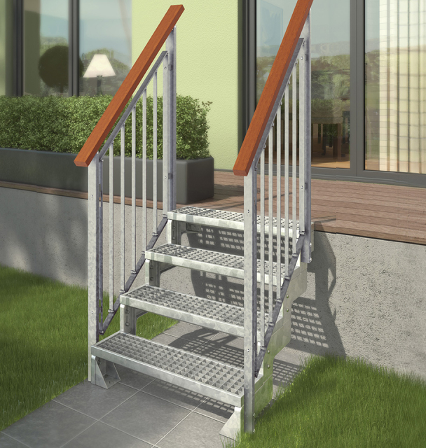 Ståltrapp GARDENTOP gitterrist Black