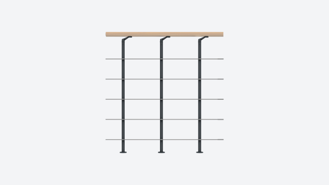 Gelender til repos STYLE 6 Anthracite, RAL 7016