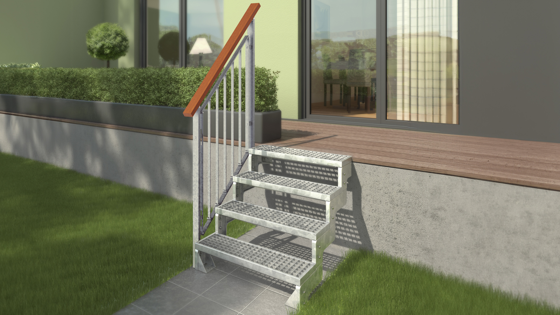 Ståltrapp GARDENTOP gitterrist Black