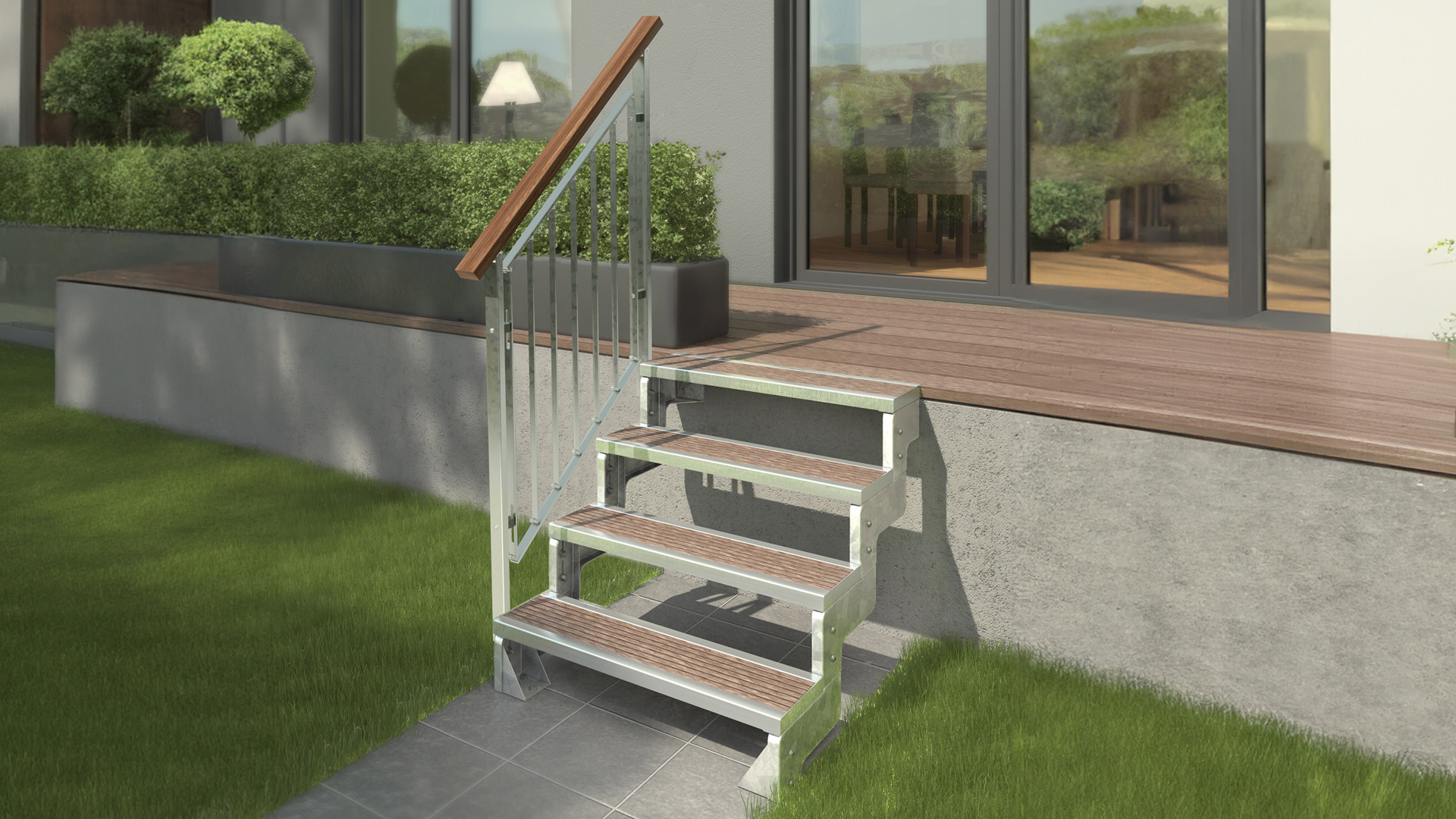 Ståltrapp GARDENTOP trinnbakker Black
